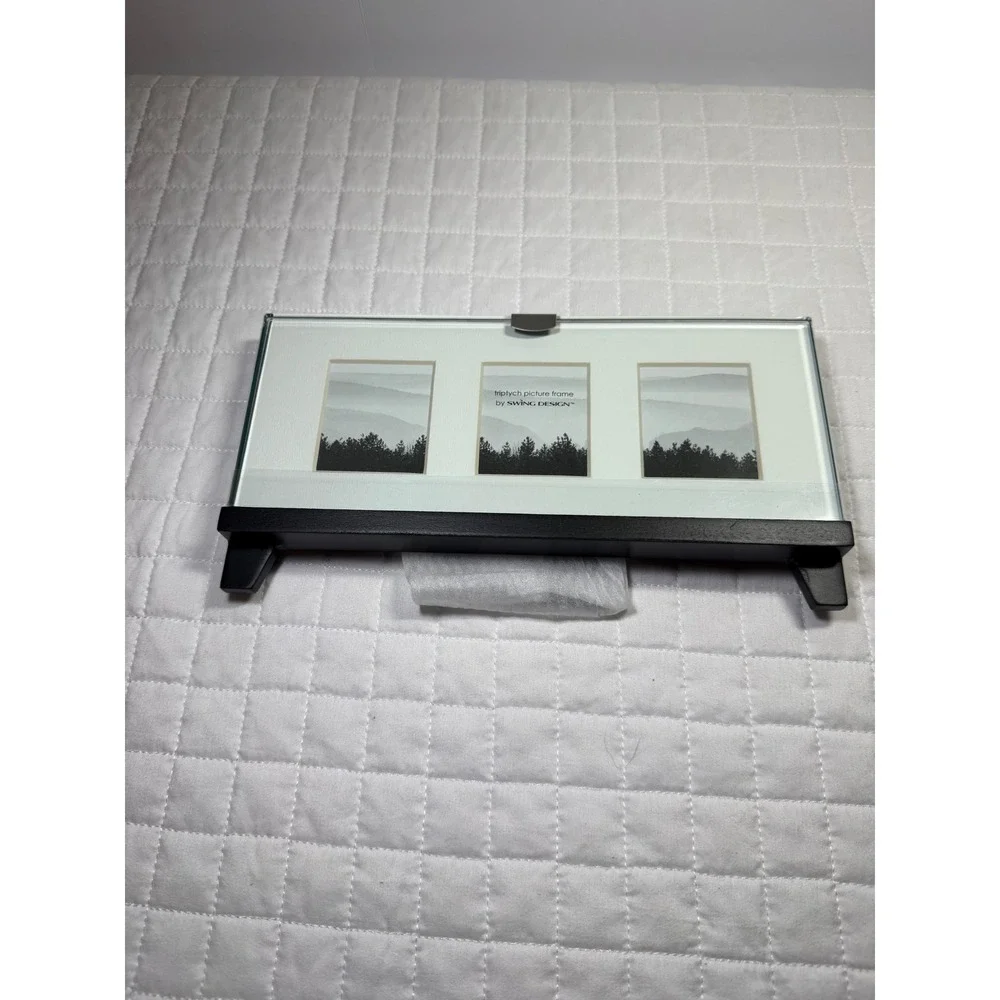 Swing Design Black Triptych 2x1.75 Mini Photo Frame Easel Barnes & Noble NIB